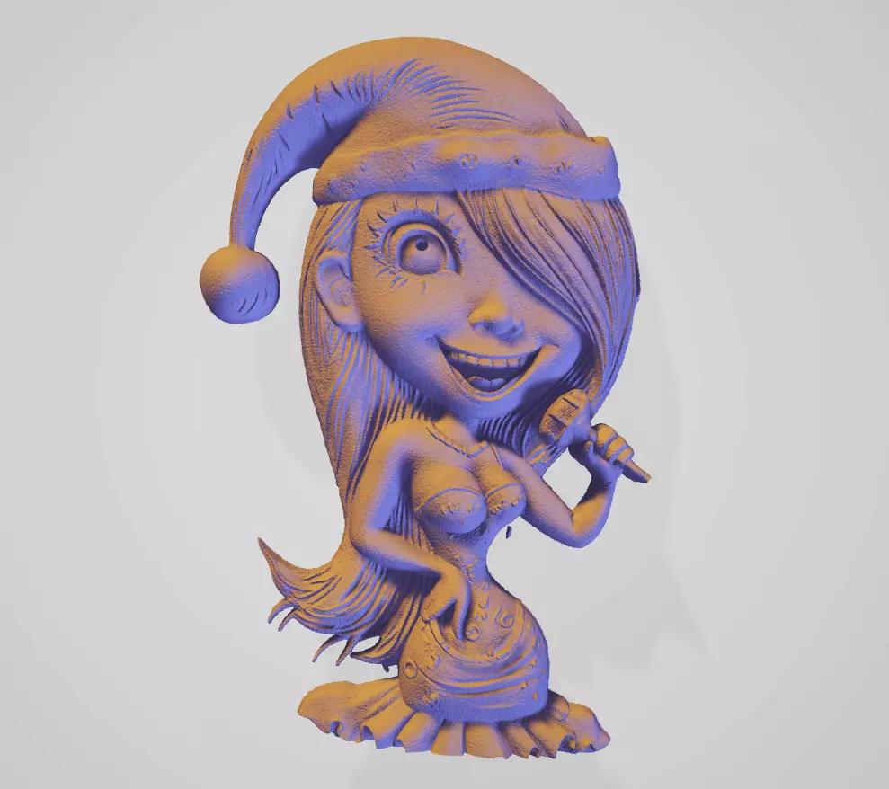 Mariah Carey Christmas Cartoon Keychain 3D print model_0