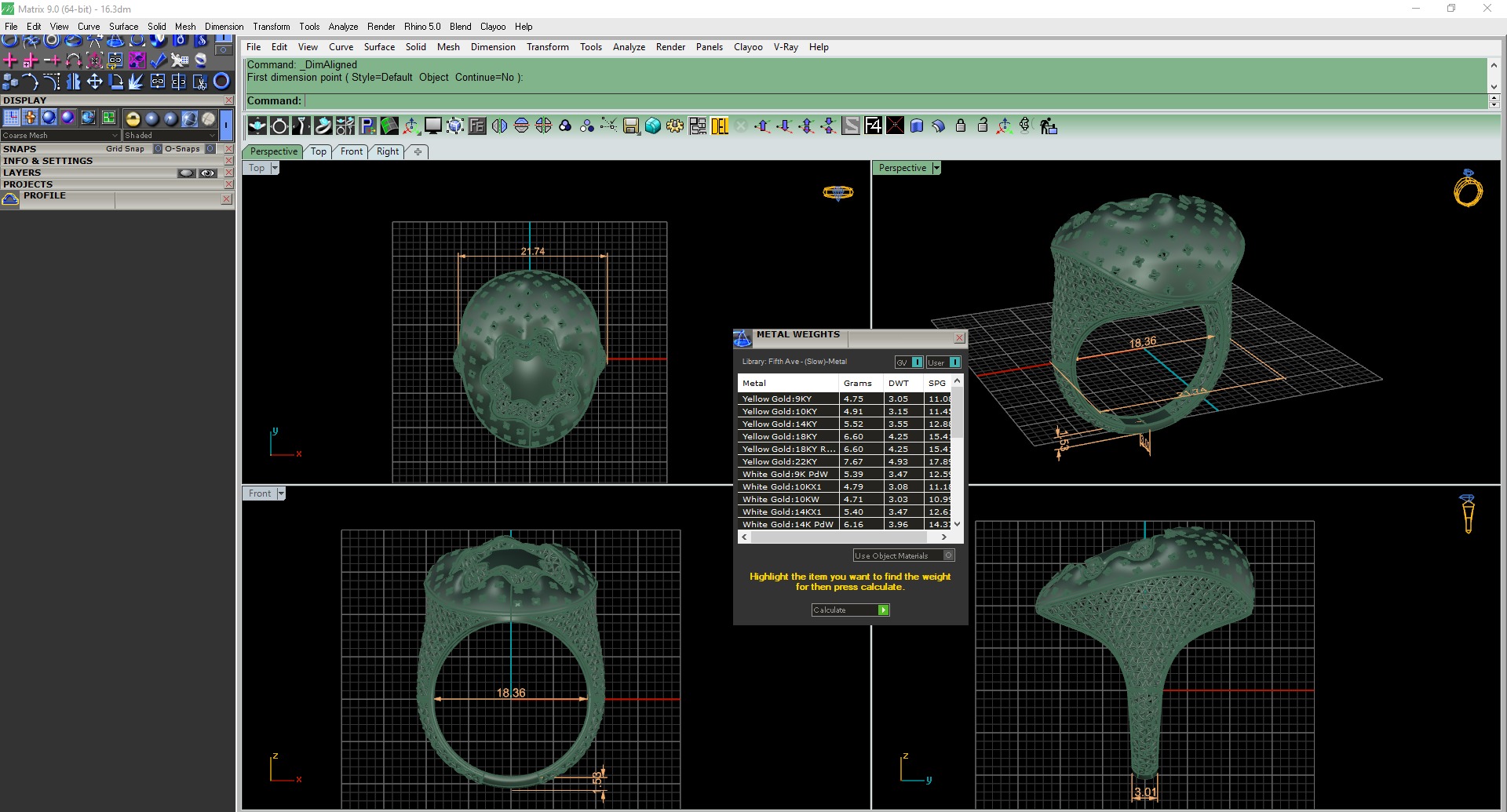Flower Wire Mesh Plain gold ring 3D print model_3