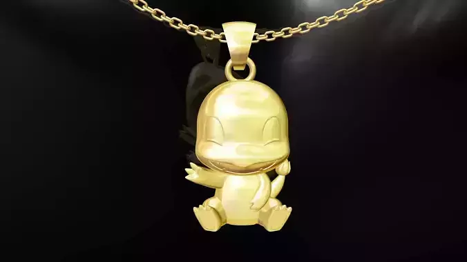 Baby Charmander Pokemon pendant jewelry gold