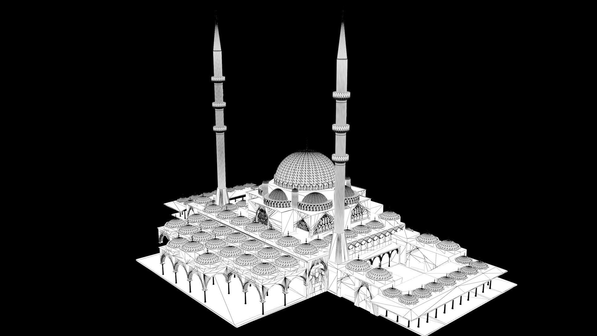 Sharjah Mosque  3D model_8