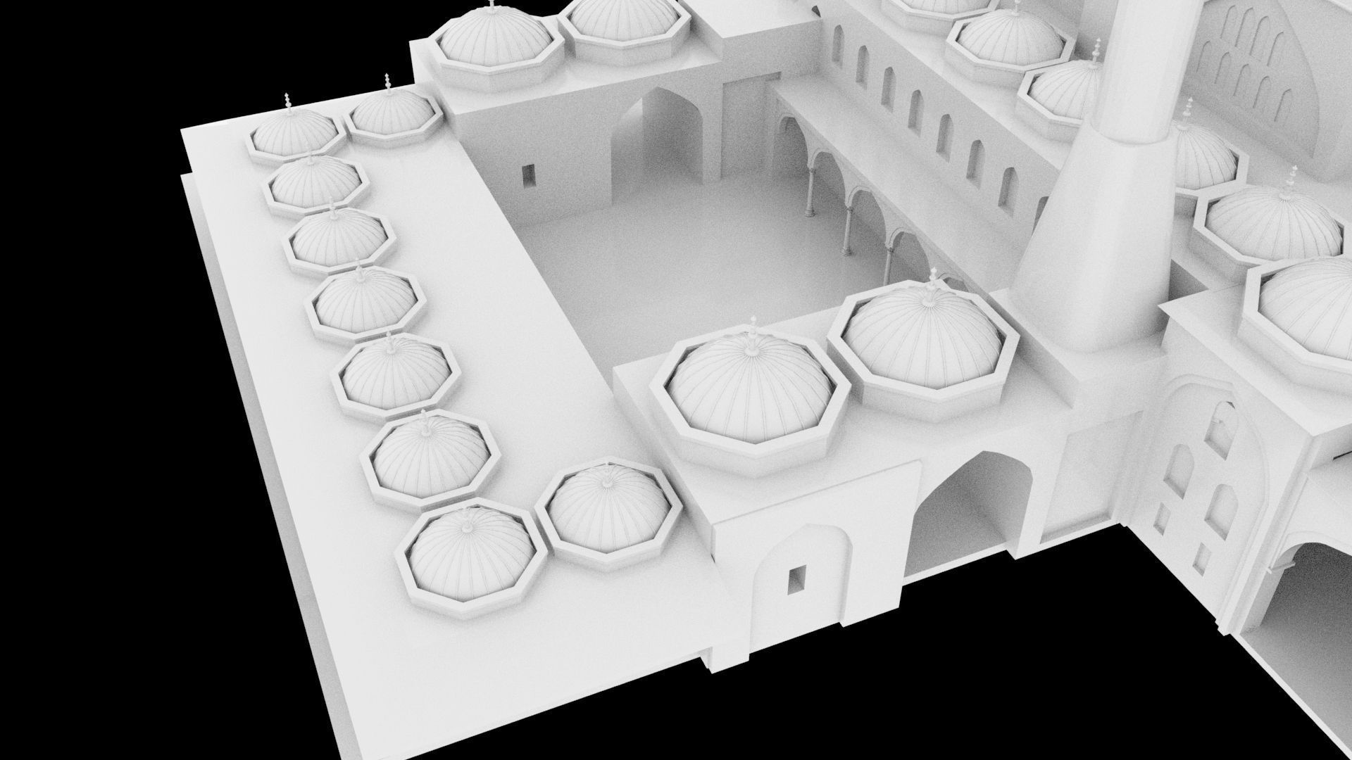 Sharjah Mosque  3D model_4