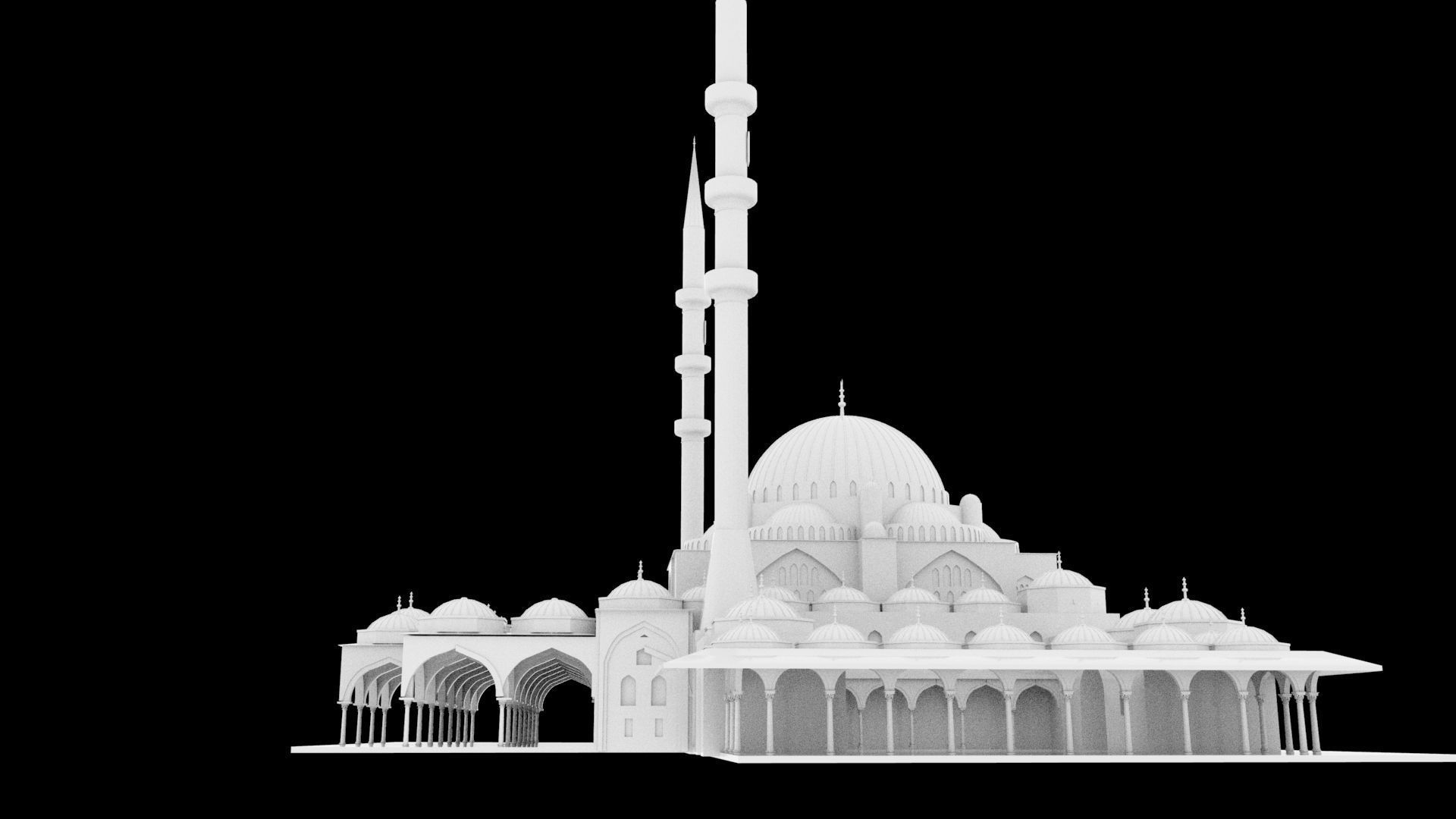 Sharjah Mosque  3D model_1