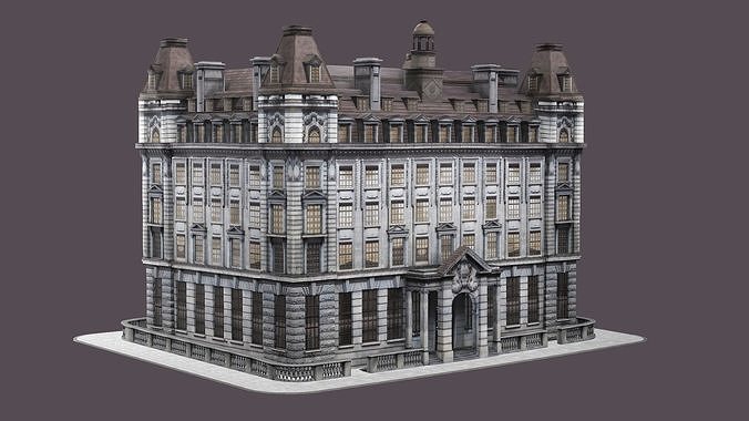 European Office Building Low-Poly 3D Model Low-poly 3D model