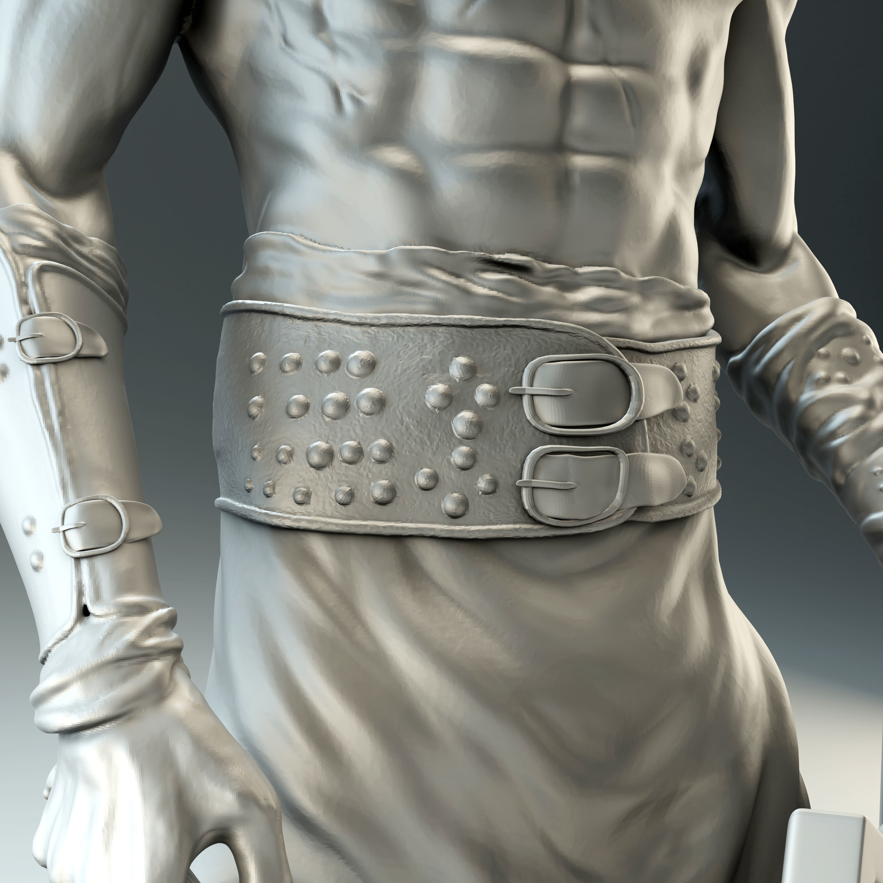 Cossack with mace and shield with trident for  3D printing 3D print model_4