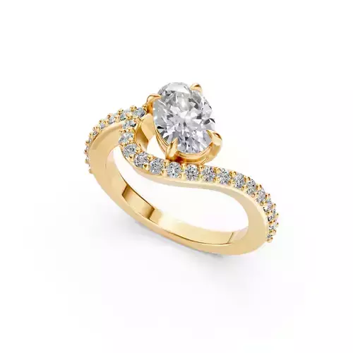 Oval Stone Wave Ring