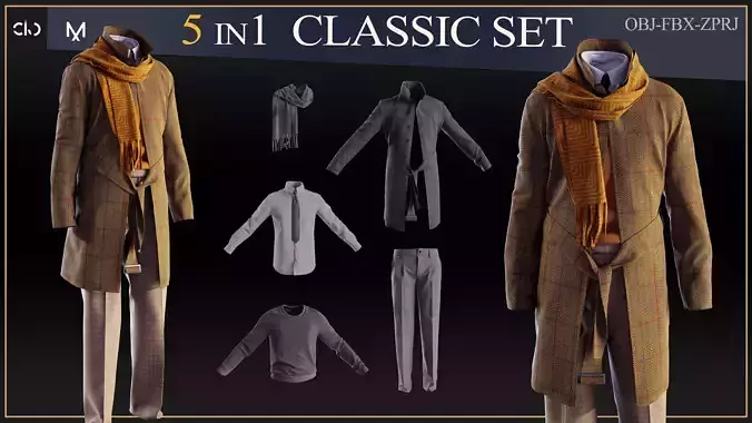 5 in 1 Classic Set 3D print model