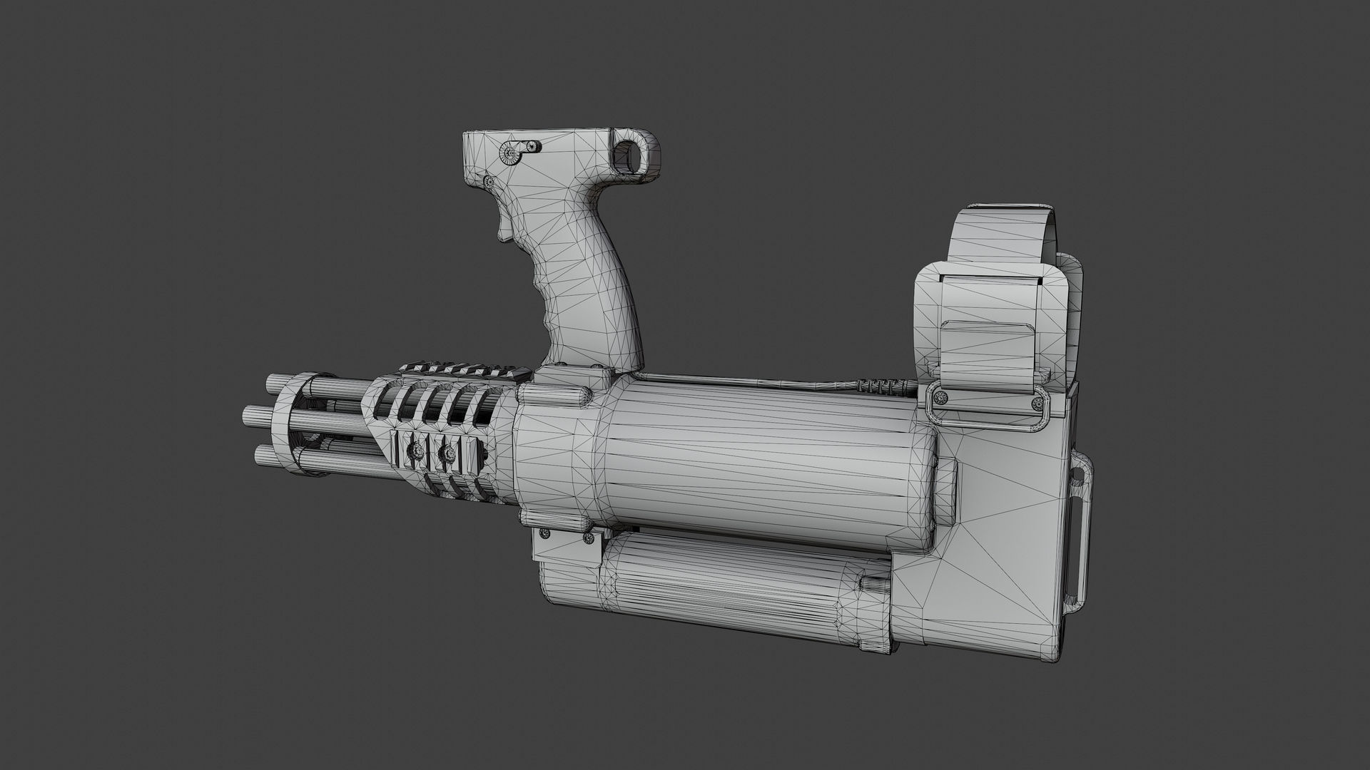 Arm Mounted 22LR Minigun Low-poly 3D model_8