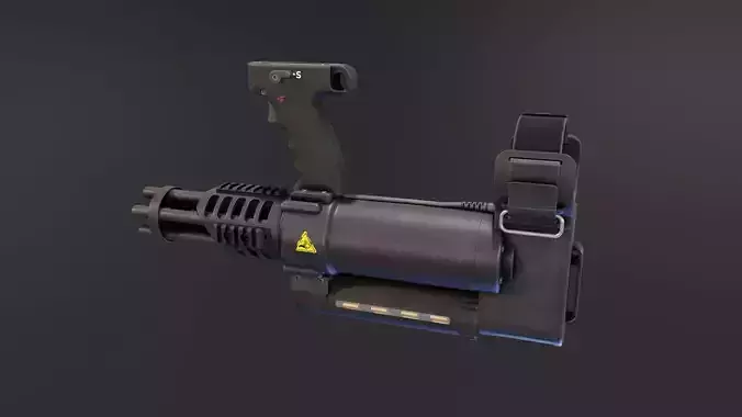 Arm Mounted 22LR Minigun Low-poly 3D model Arm Mounted 22LR Minigun Low-poly 3D model