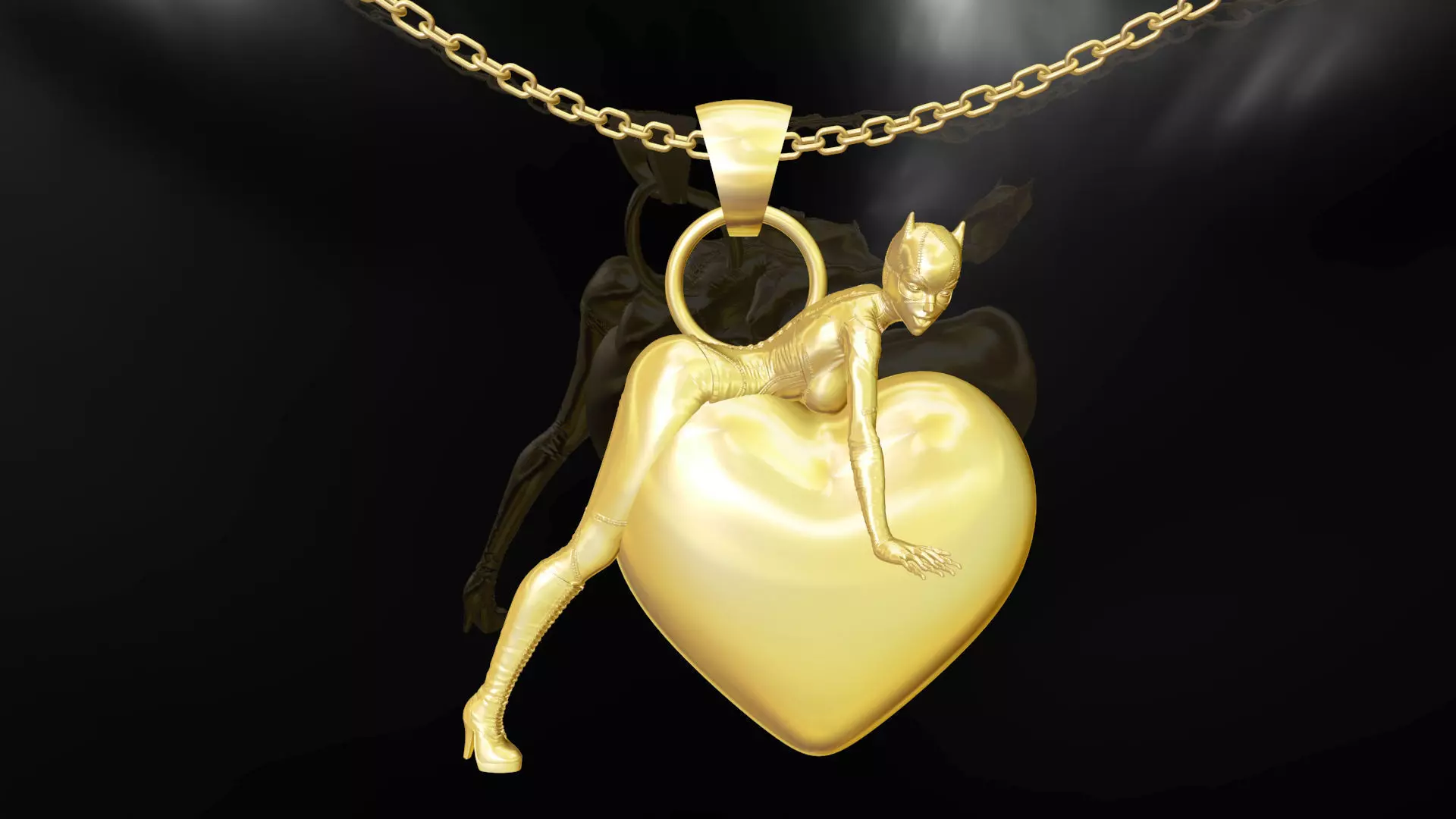 Batgirl Superman Pendant Jewelry Gold 3D print model