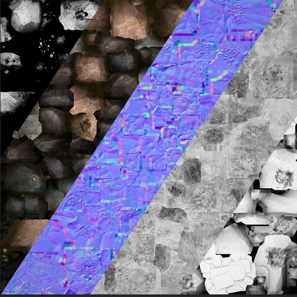 Copper Ore Metal Deposits for Mine Low-poly 3D model_52