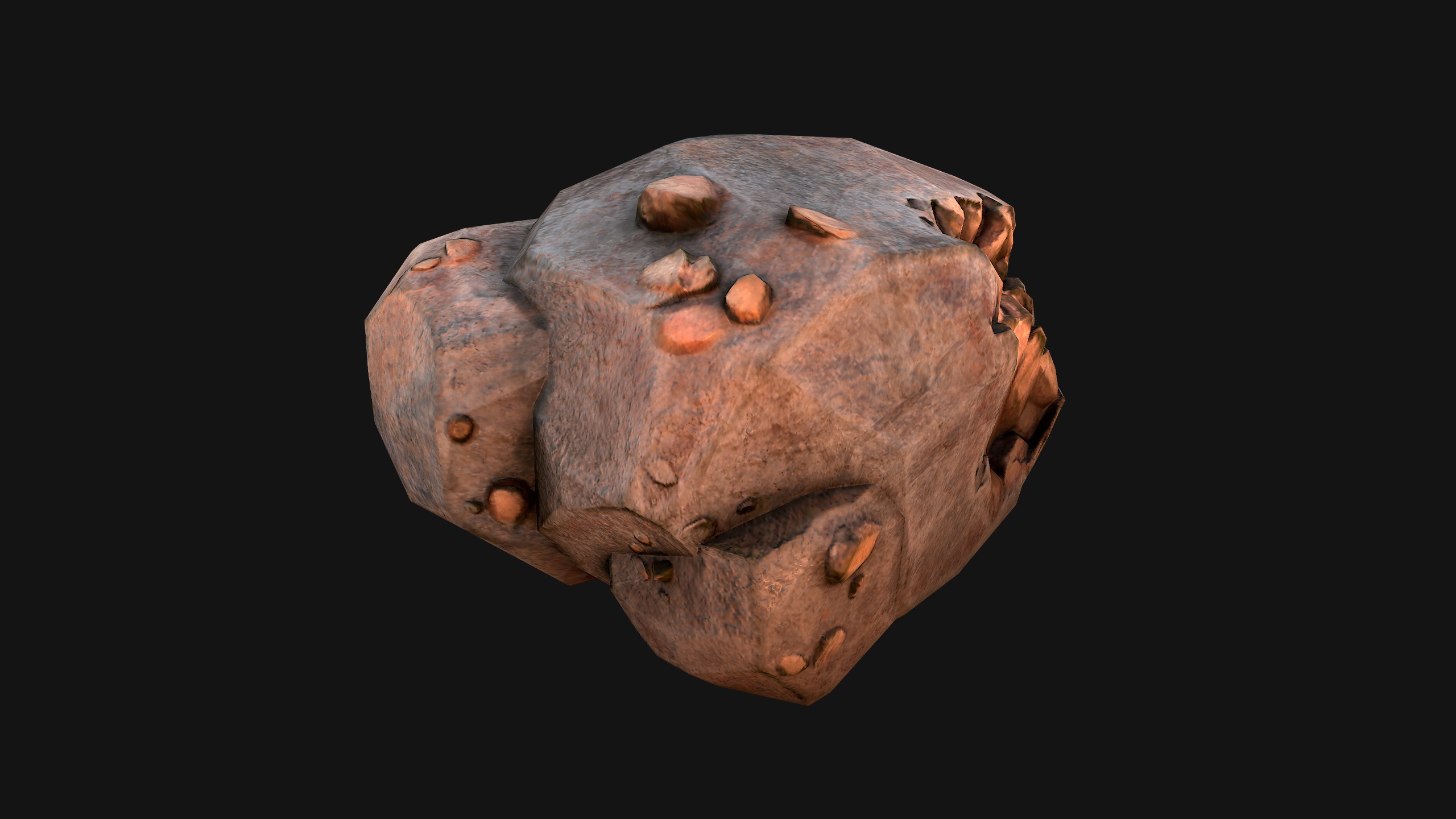 Copper Ore Metal Deposits for Mine Low-poly 3D model_45
