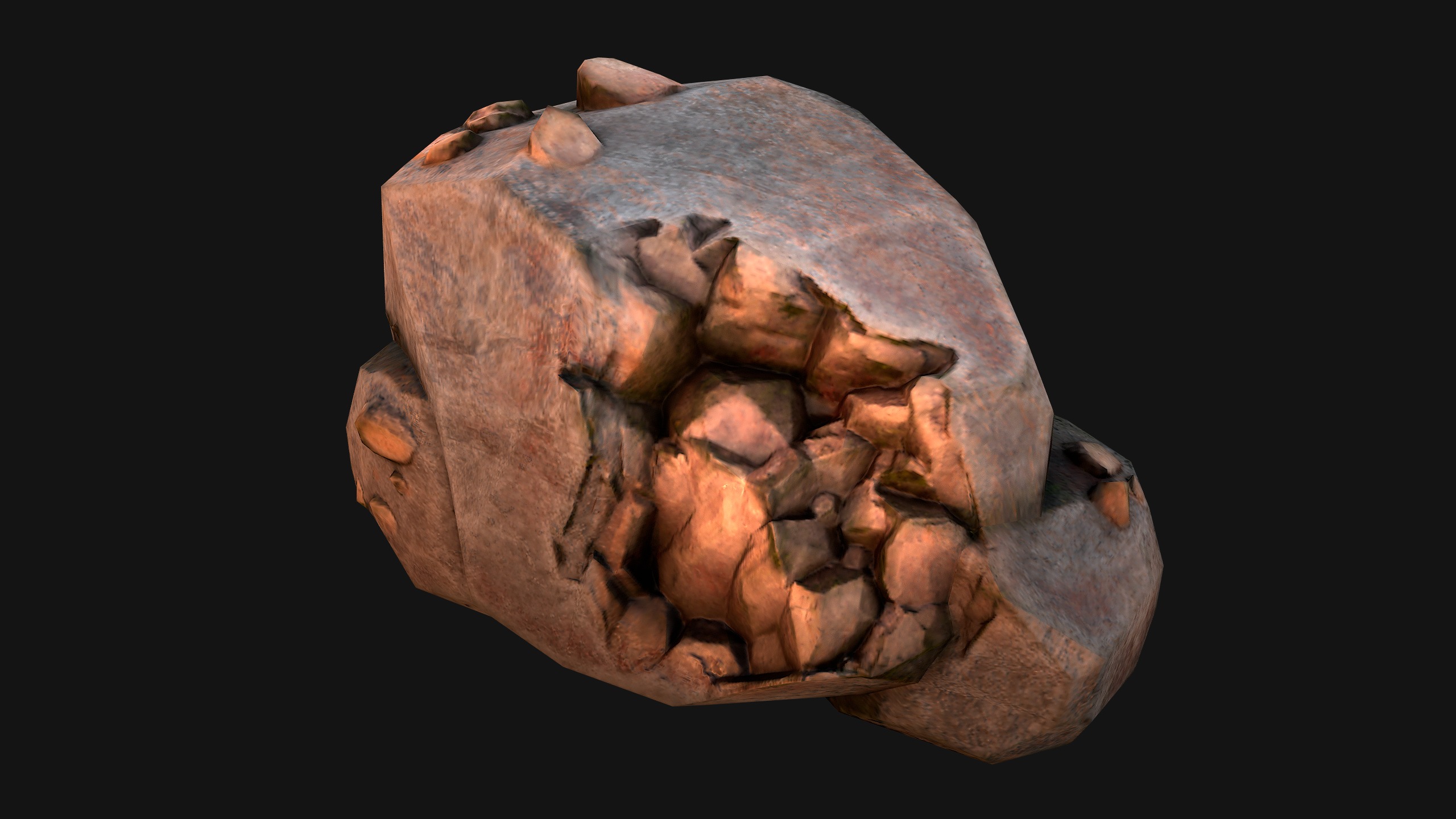 Copper Ore Metal Deposits for Mine Low-poly 3D model_44
