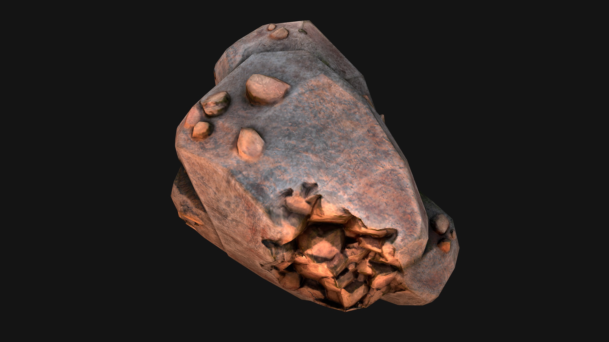 Copper Ore Metal Deposits for Mine Low-poly 3D model_48