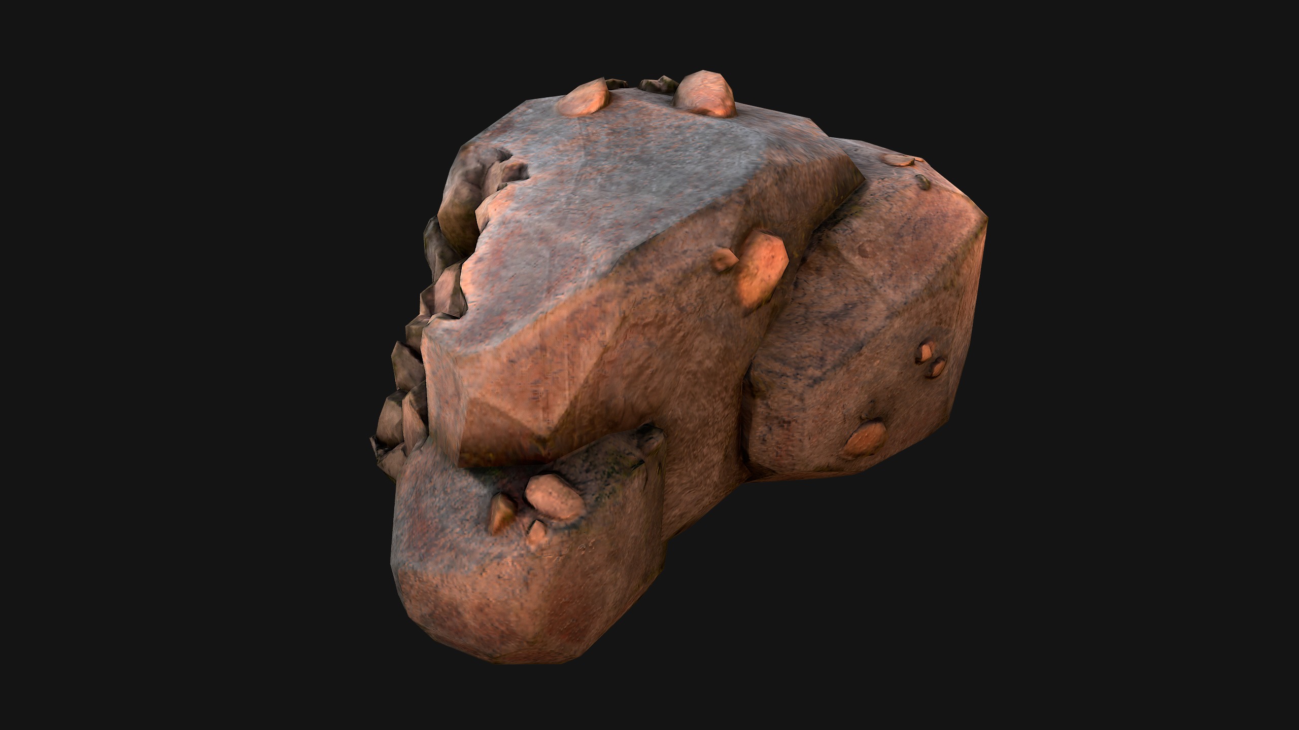 Copper Ore Metal Deposits for Mine Low-poly 3D model_47