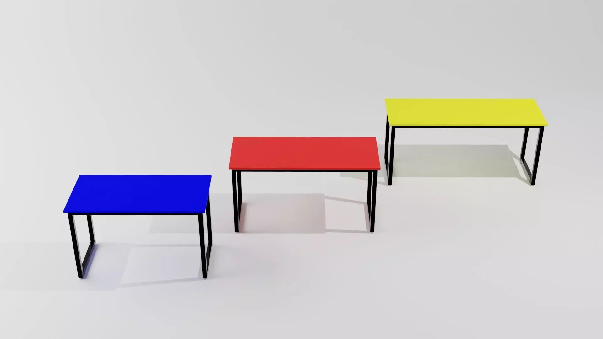desk type A set 3D model