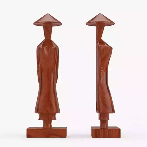 Red Wood Statuettes as Symbol of Vietnam Woman