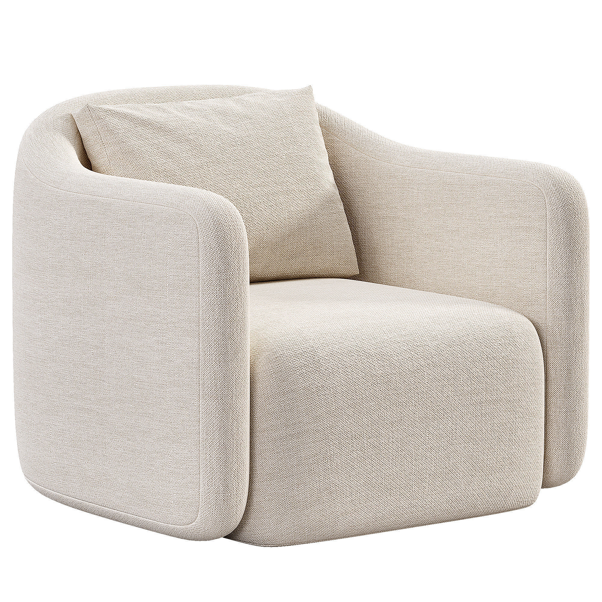 Armchair 83RD Low-poly 3D model_2