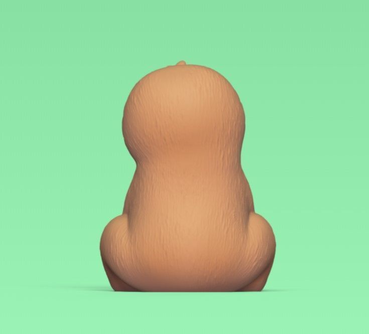 Cartoon Sitting Sloth 3D print model_4