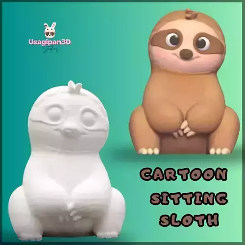 Cartoon Sitting Sloth 3D print model Cartoon Sitting Sloth 3D print model