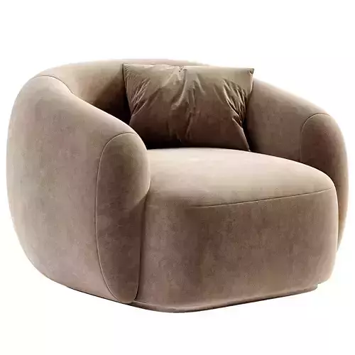 Coral Armchair Low-poly 3D model