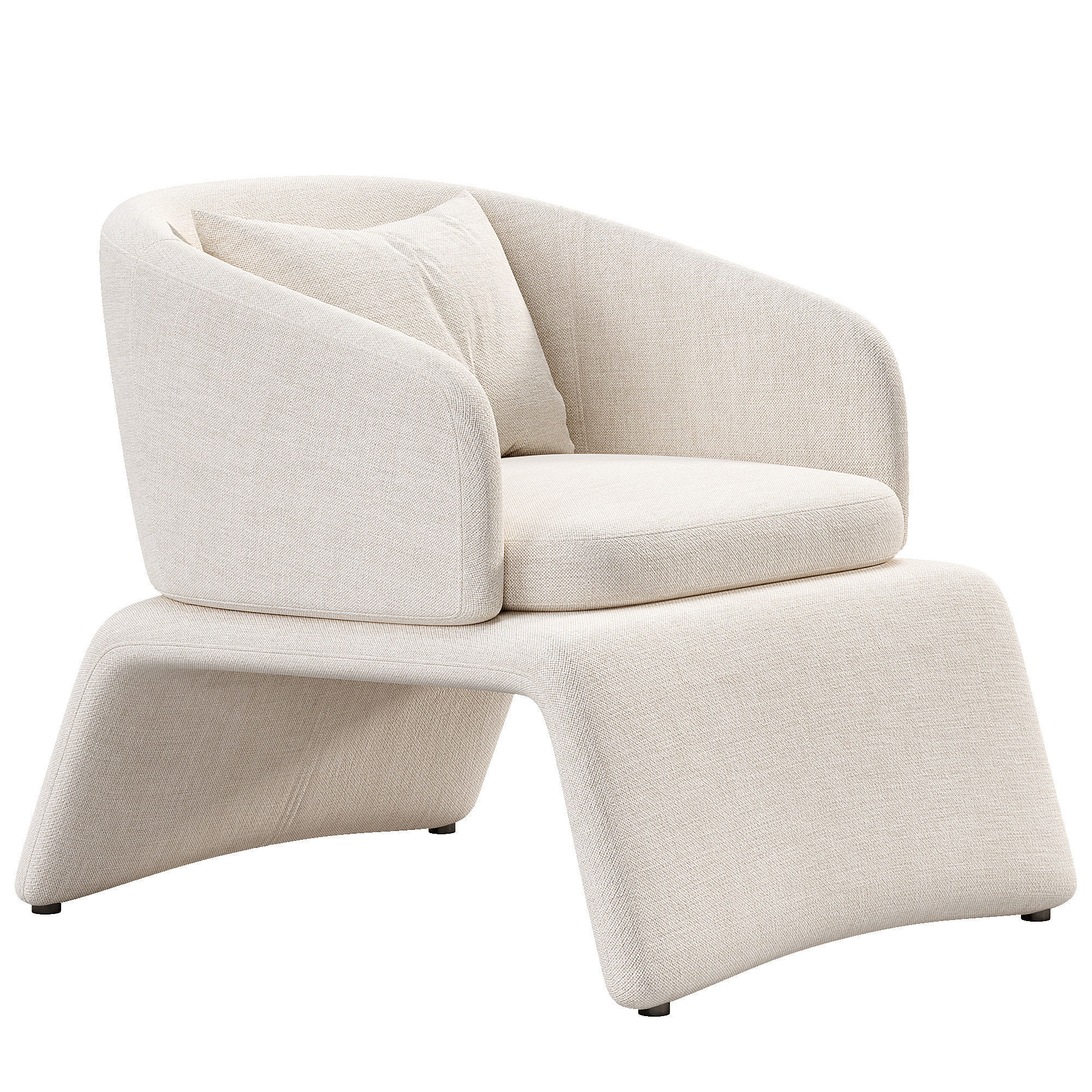 Castor Chair Low-poly 3D model_2