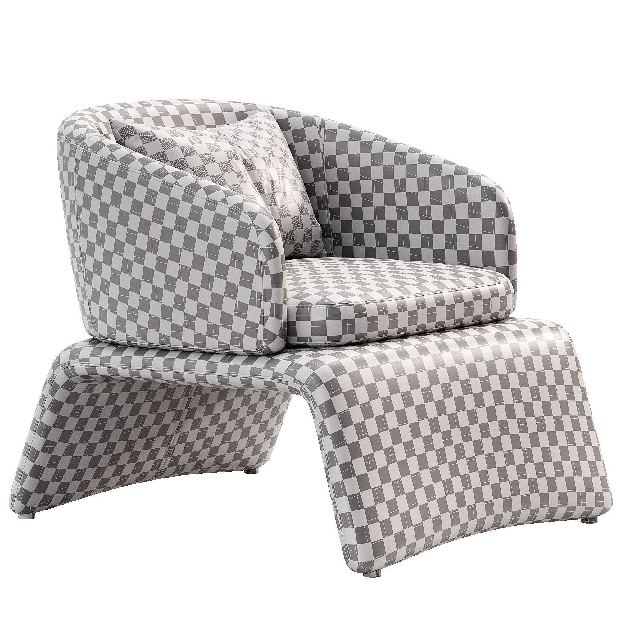 Castor Chair Low-poly 3D model_6