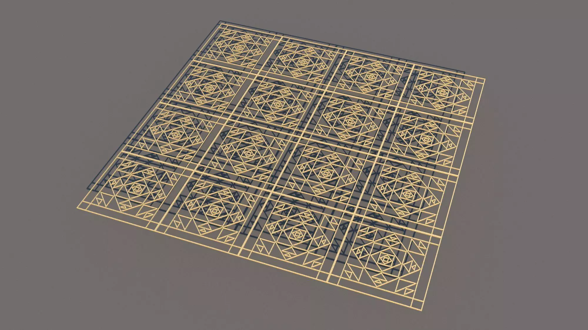 Gold Pattern Decorative Panel Free 3D model_0