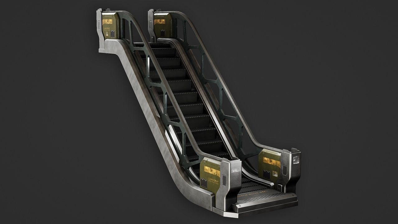 Sci-Fi Stairs modular pack Low-poly 3D model_5