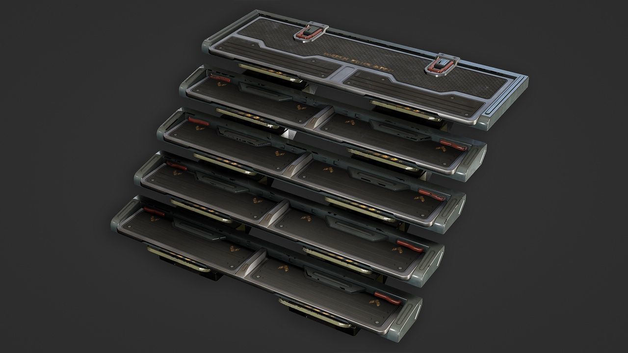 Sci-Fi Stairs modular pack Low-poly 3D model_13