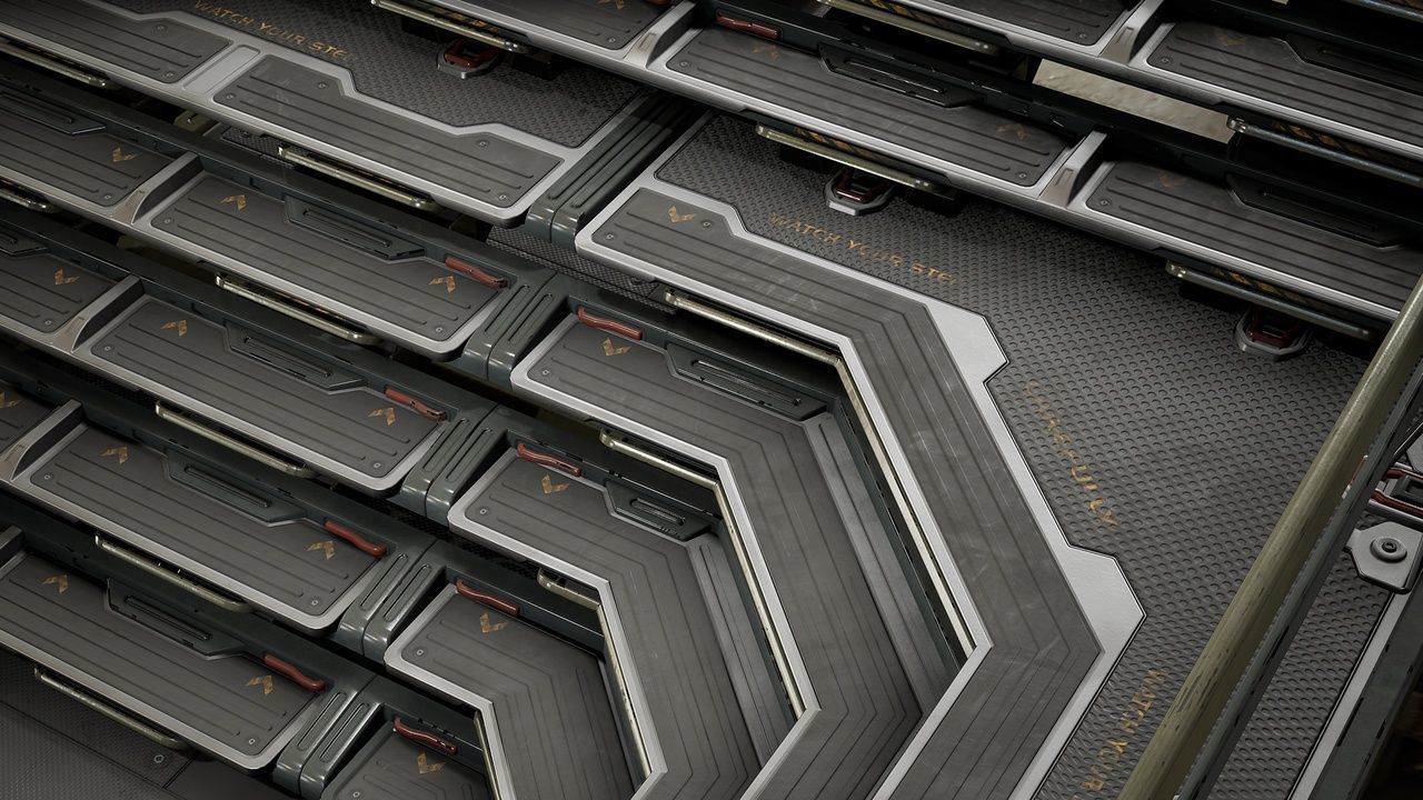 Sci-Fi Stairs modular pack Low-poly 3D model_4