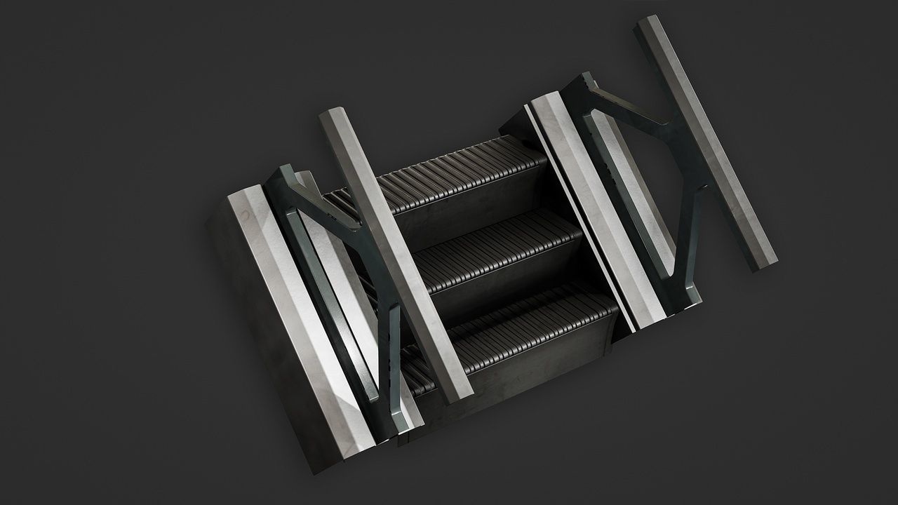 Sci-Fi Stairs modular pack Low-poly 3D model_10