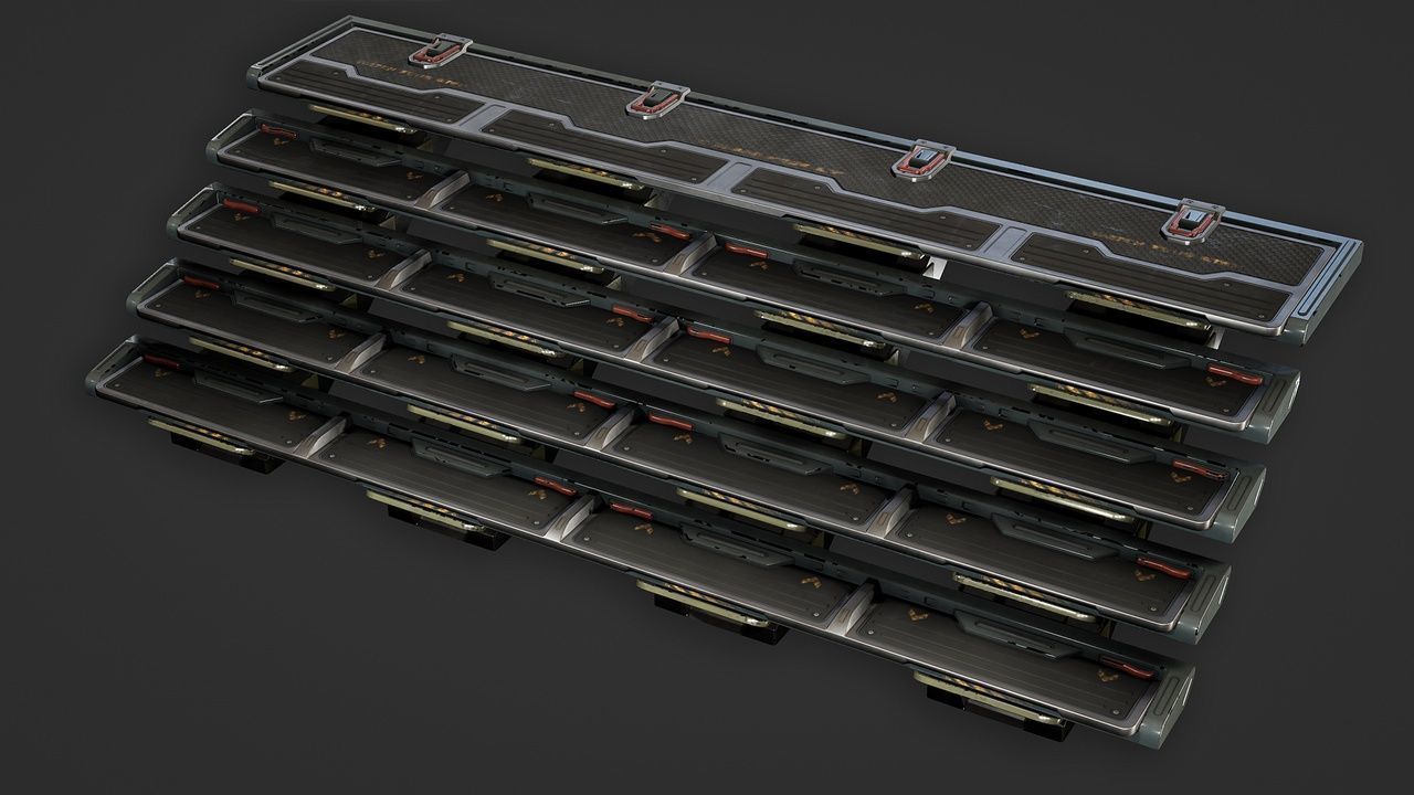 Sci-Fi Stairs modular pack Low-poly 3D model_14