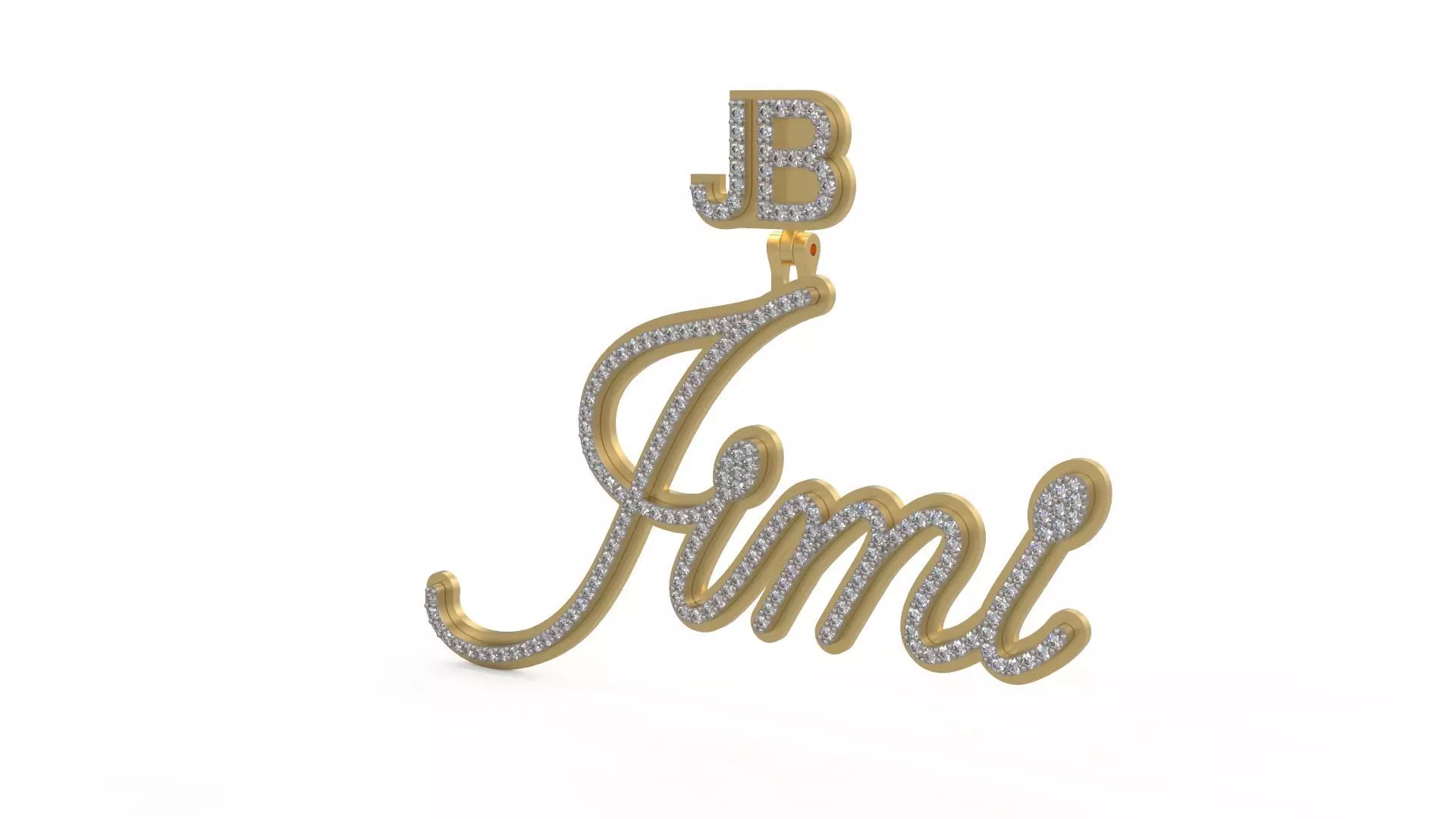 Model 1118 Jimi Name Diamond Iced Out Pendant 2 Layers 3D print model
