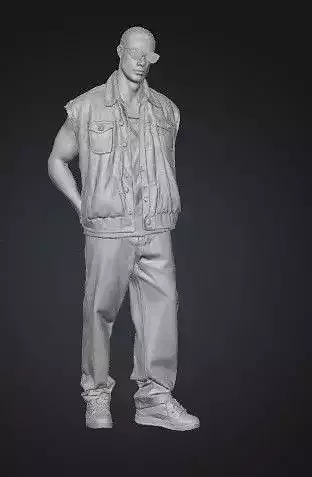 Stylish Guy in Sleeveless Jacket and Shades STL