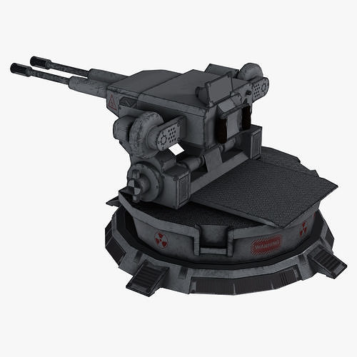 TURRET WEAPON GUN LOW POLY Low-poly 3D model