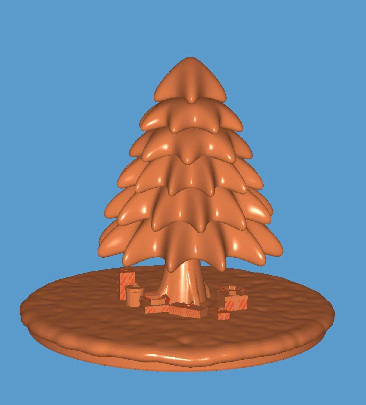 Christmas Tree and Gifts 3D print model_1