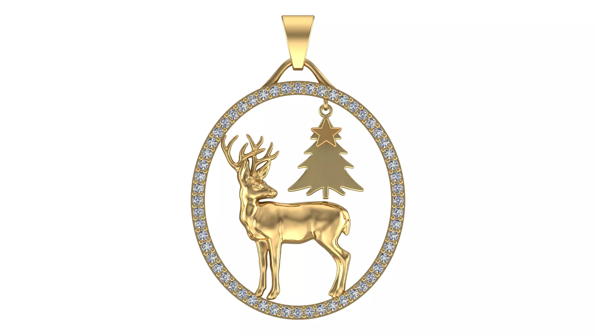 Christmas Reindeer Necklace 3D print model_0