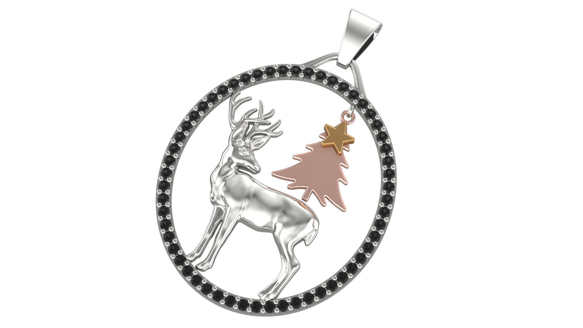 Christmas Reindeer Necklace 3D print model_4