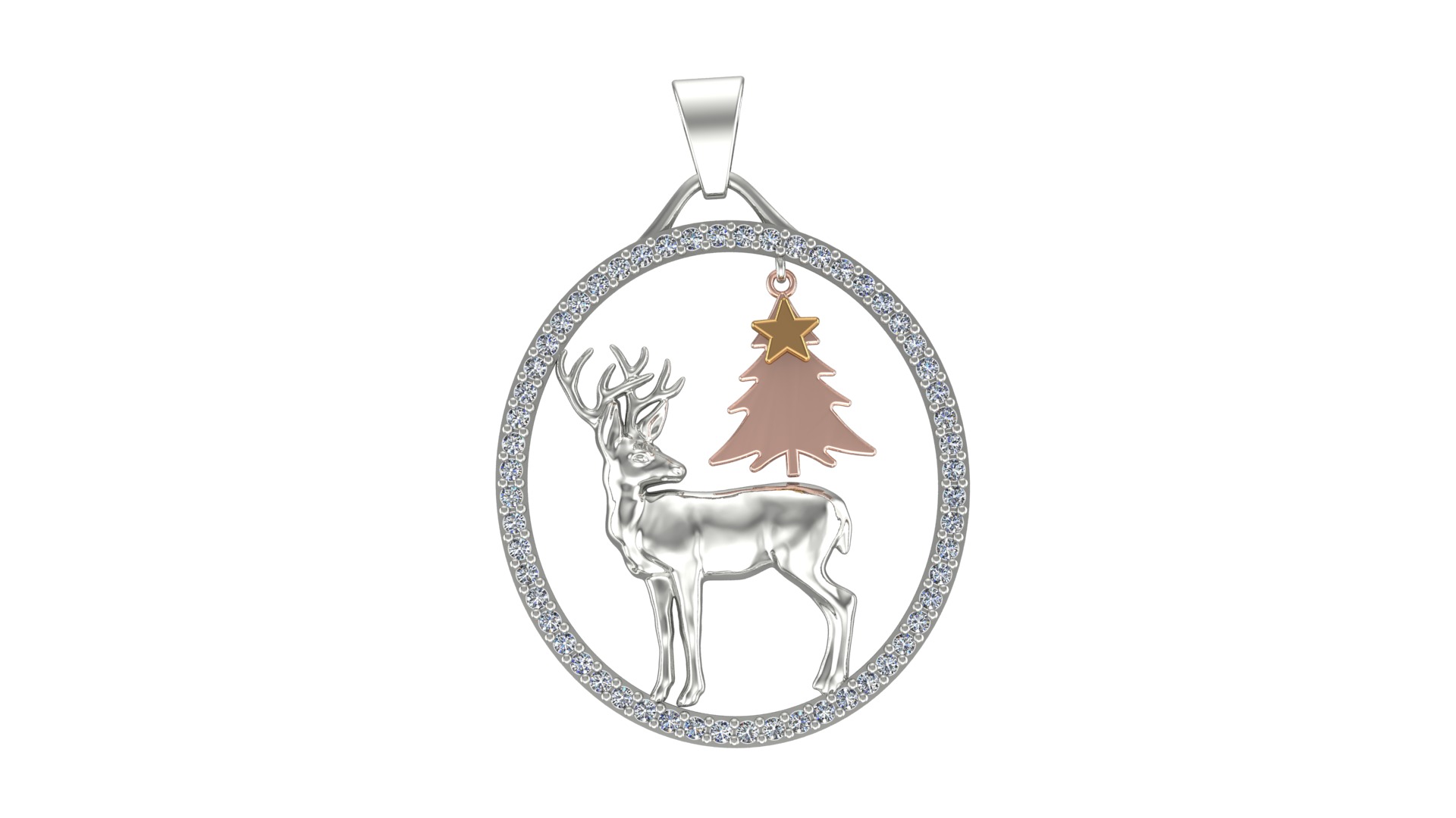 Christmas Reindeer Necklace 3D print model_3