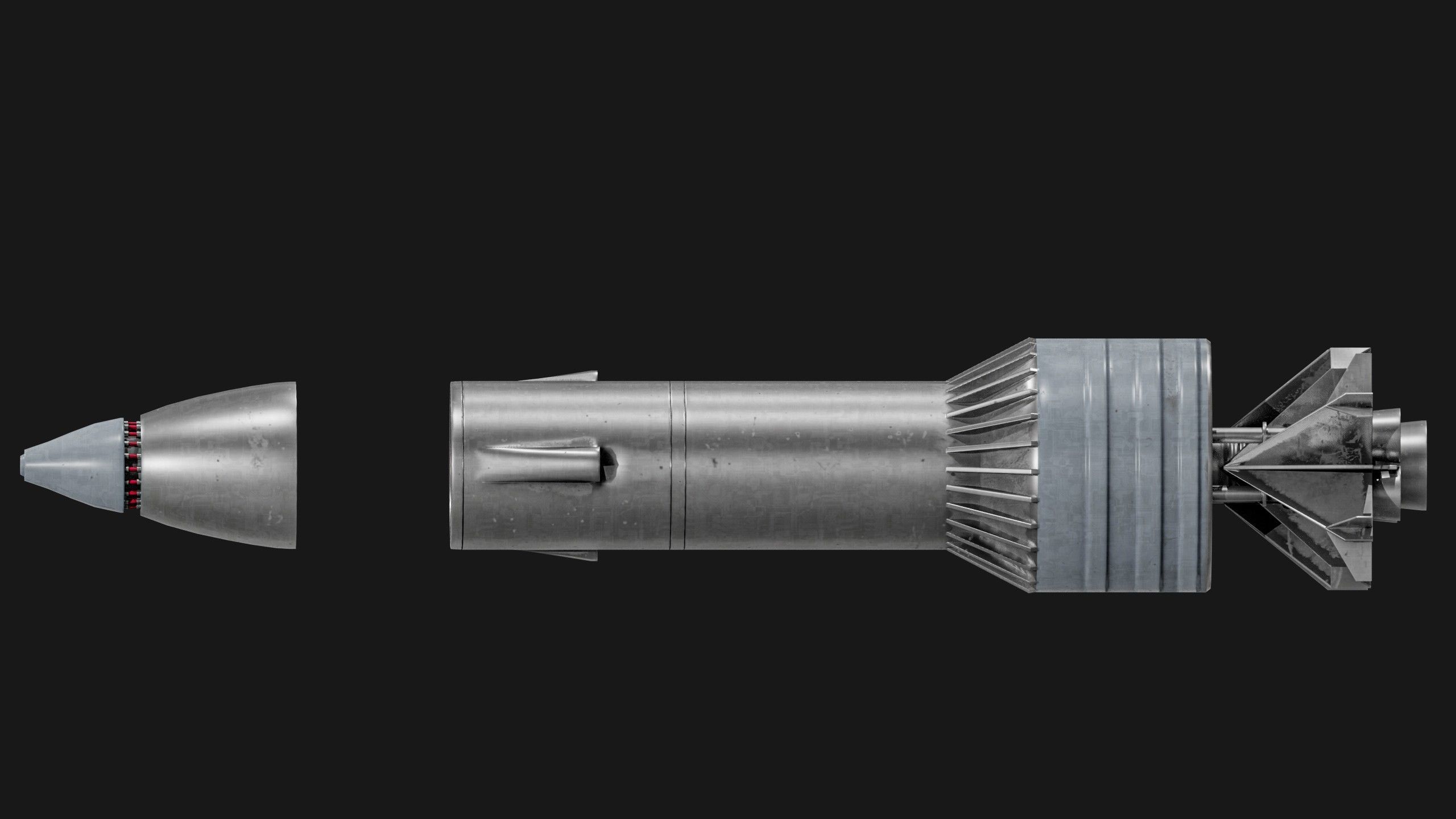 Sci-fi Missile 2 Pack Low-poly 3D model_28