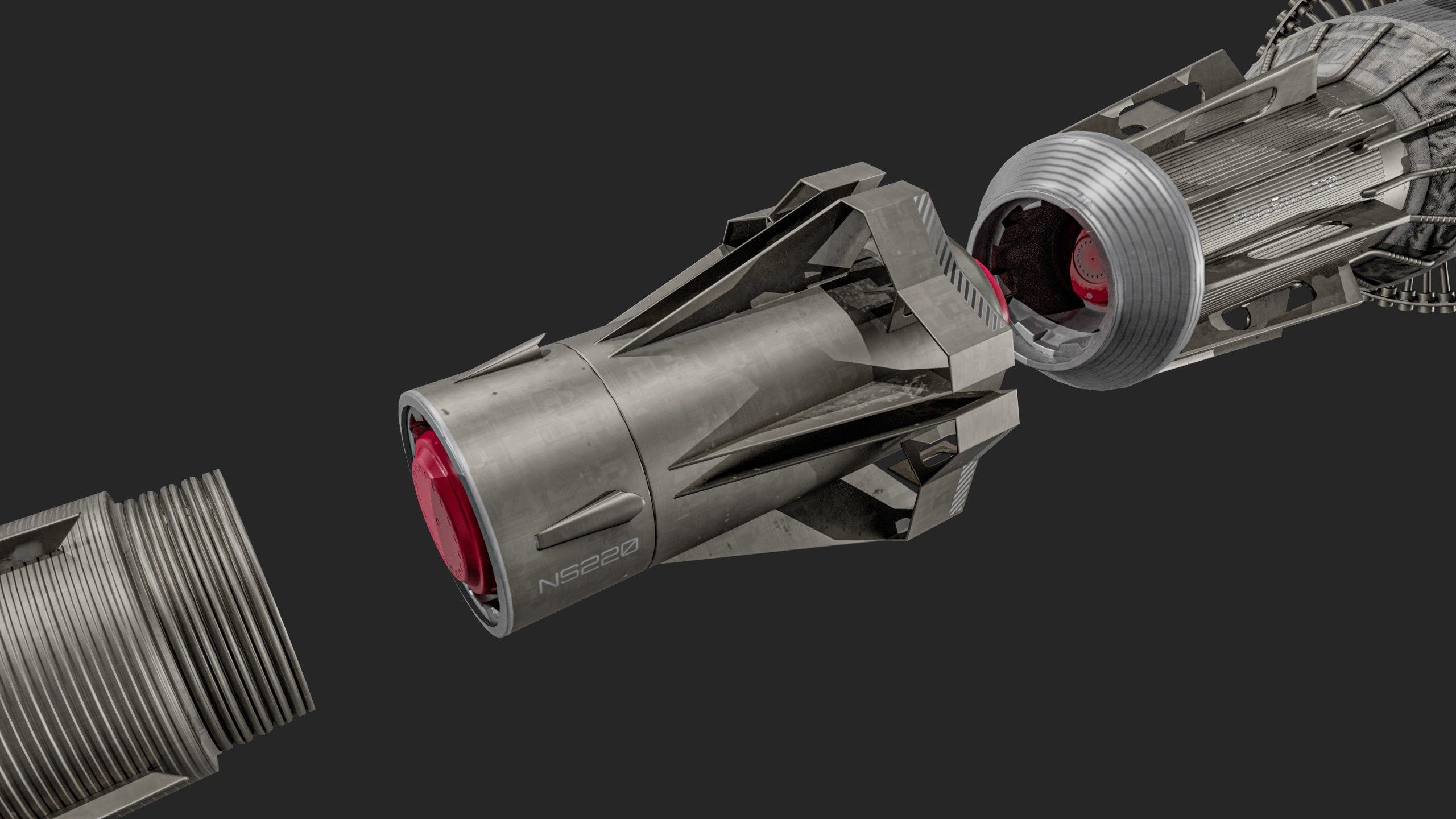 Sci-fi Missile 2 Pack Low-poly 3D model_11