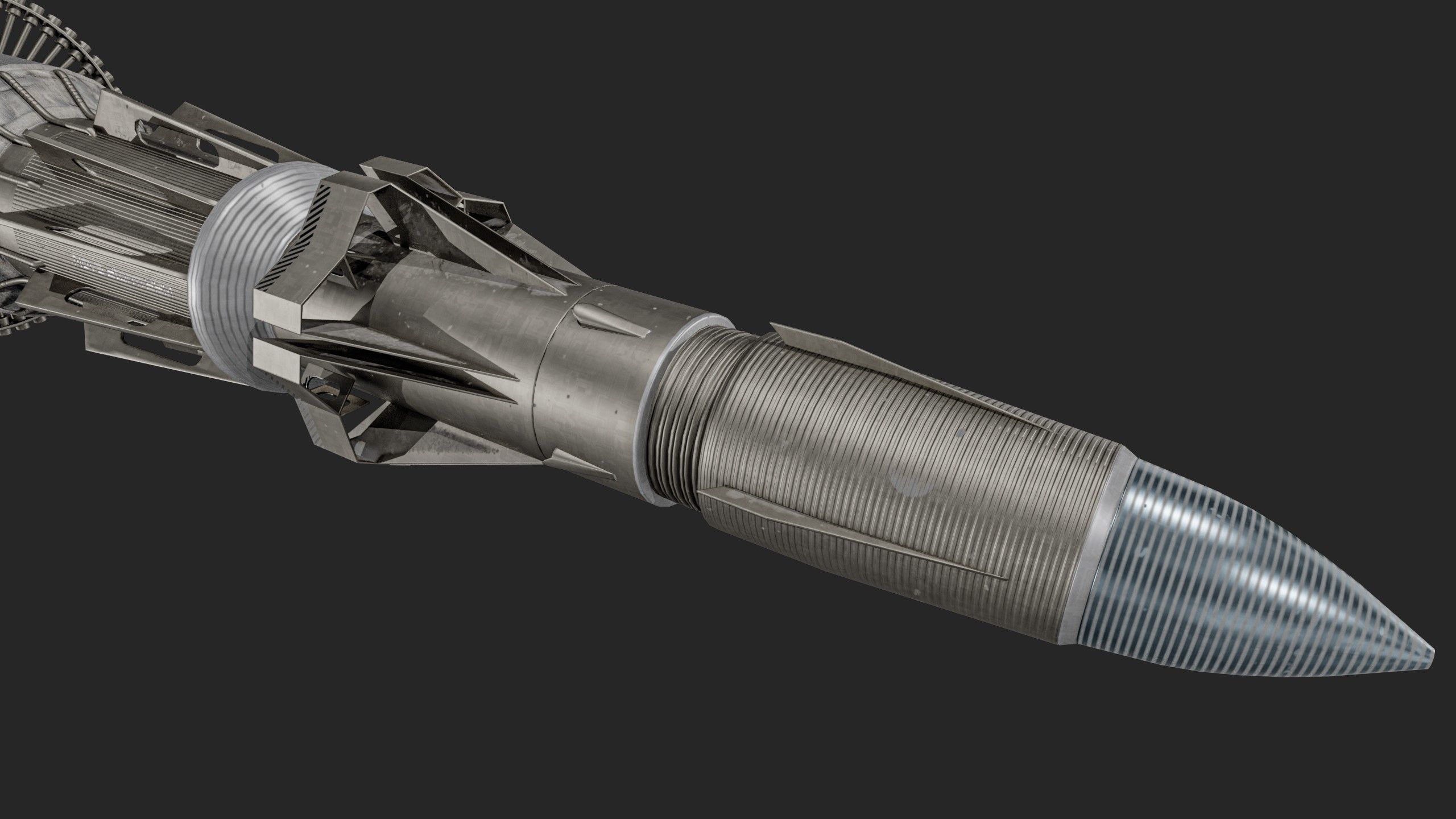 Sci-fi Missile 2 Pack Low-poly 3D model_17