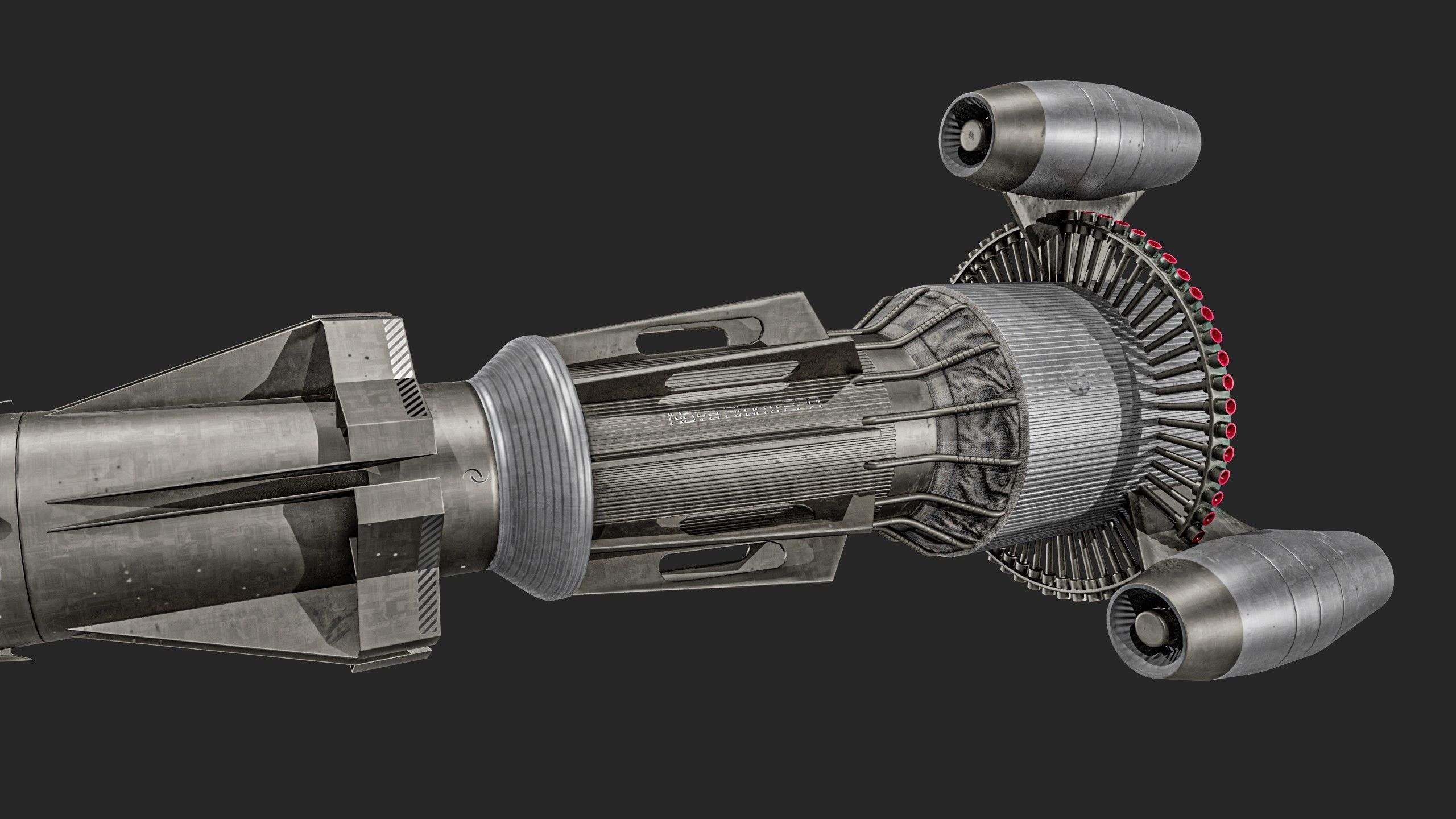 Sci-fi Missile 2 Pack Low-poly 3D model_14