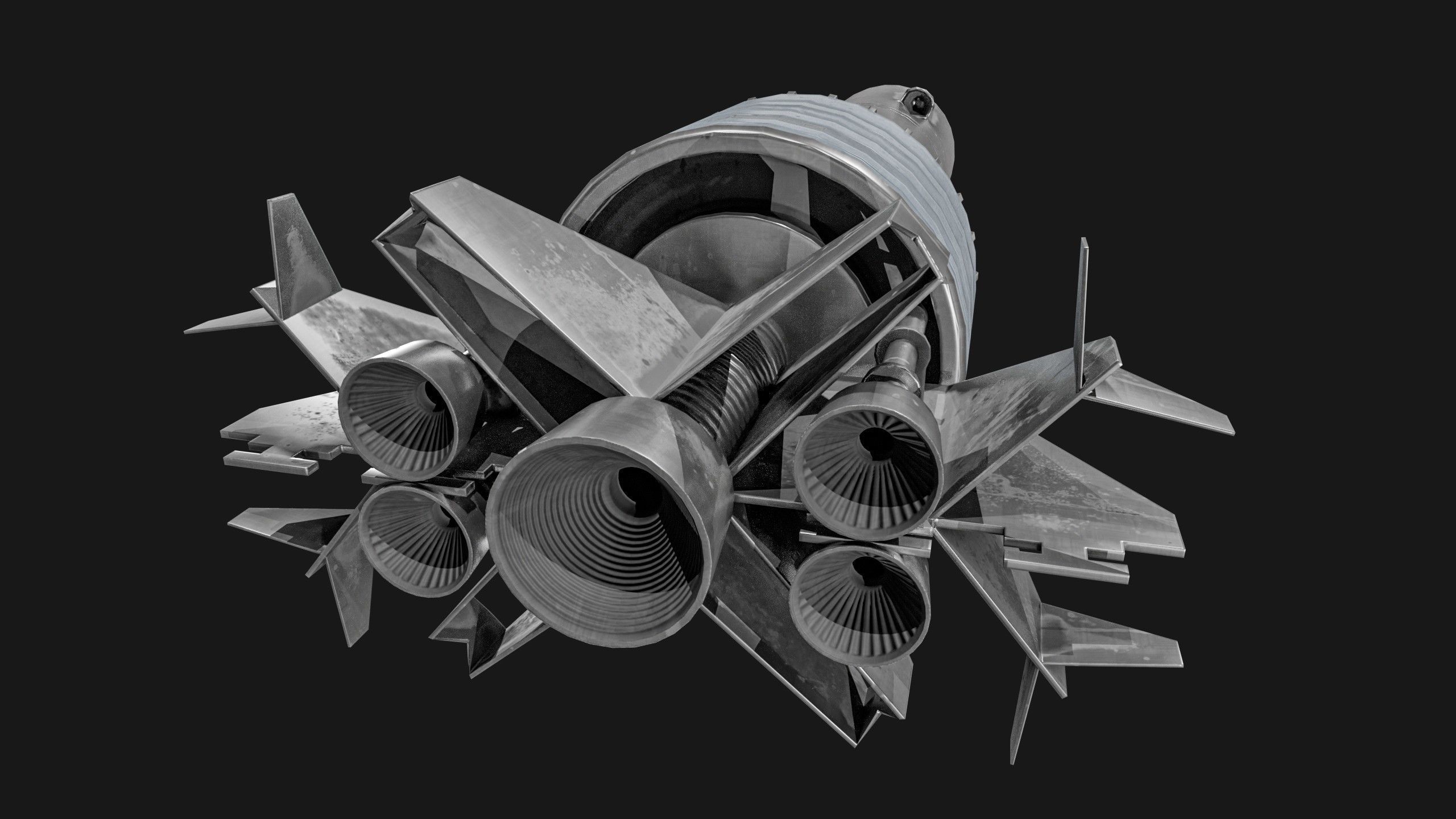 Sci-fi Missile 2 Pack Low-poly 3D model_22