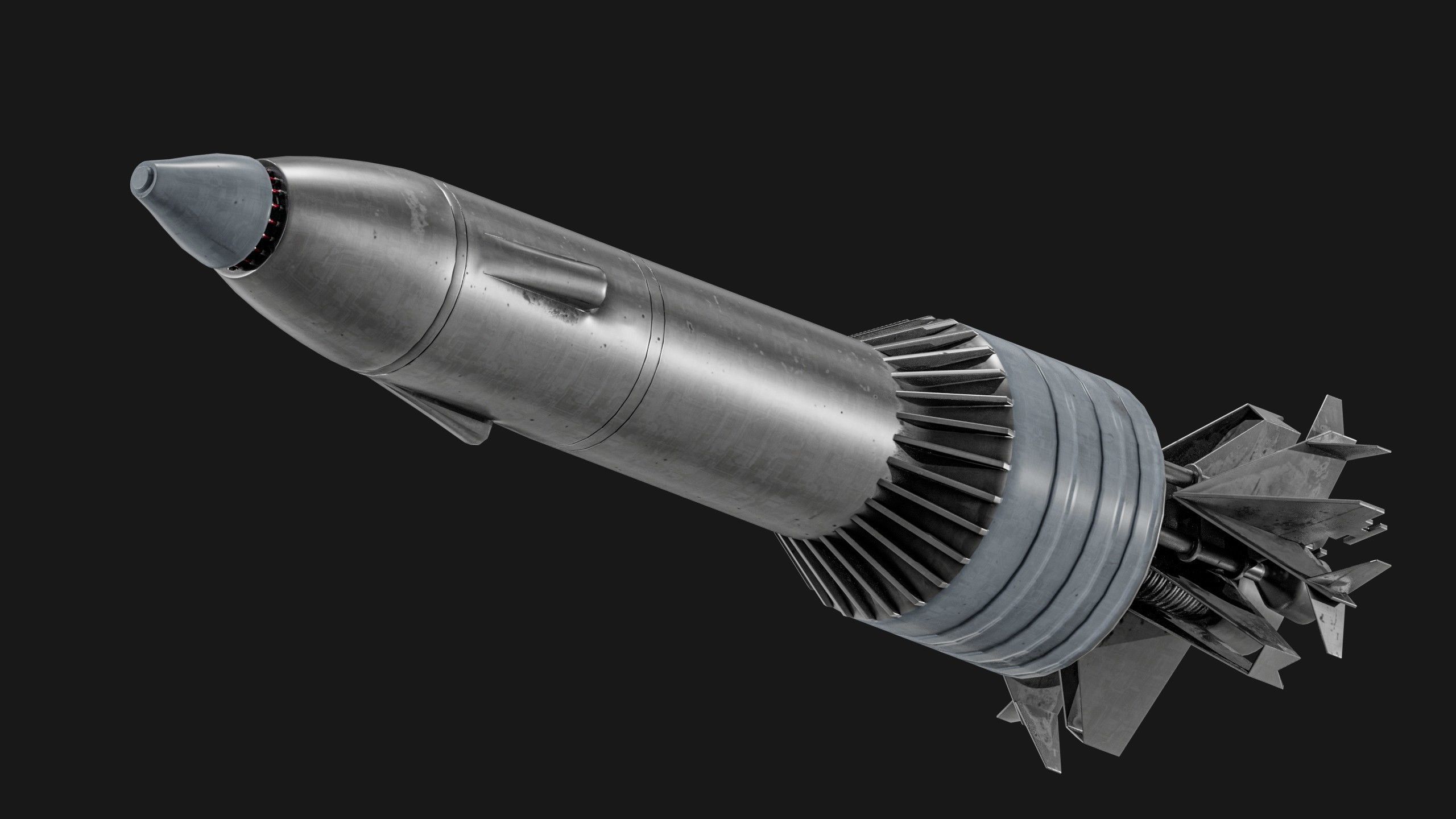 Sci-fi Missile 2 Pack Low-poly 3D model_12