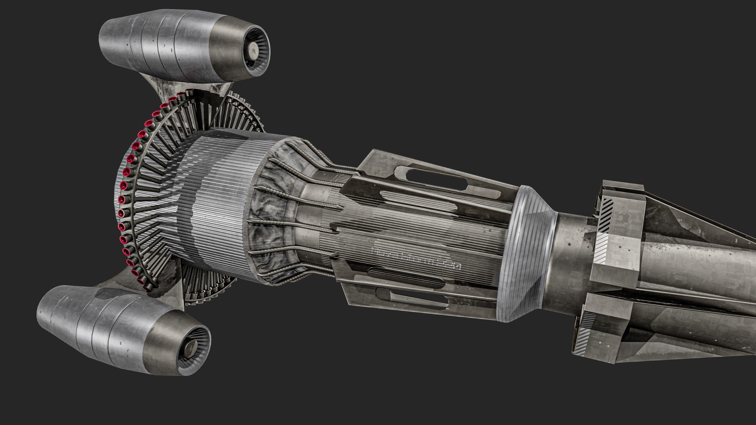 Sci-fi Missile 2 Pack Low-poly 3D model_10