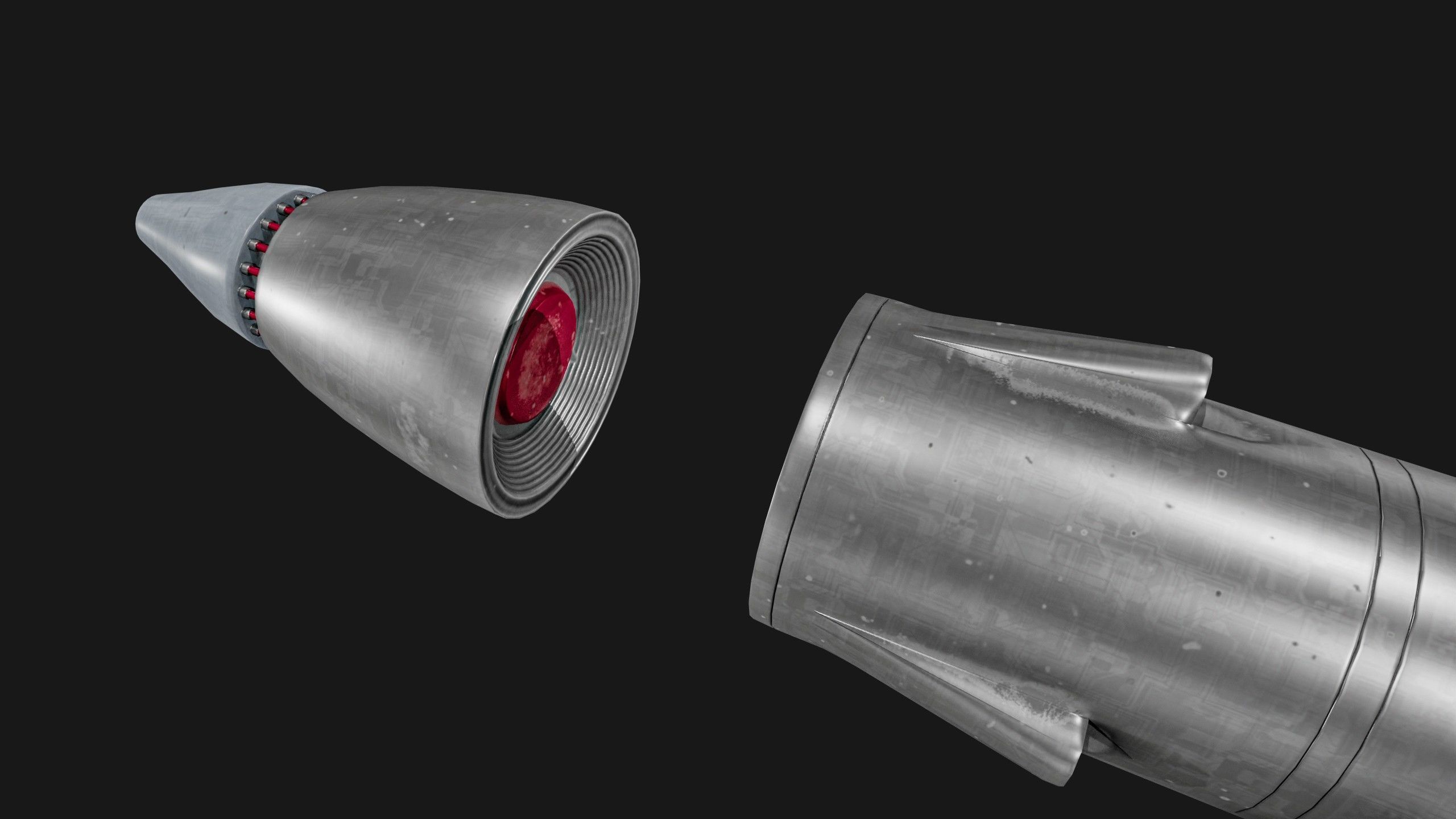 Sci-fi Missile 2 Pack Low-poly 3D model_26