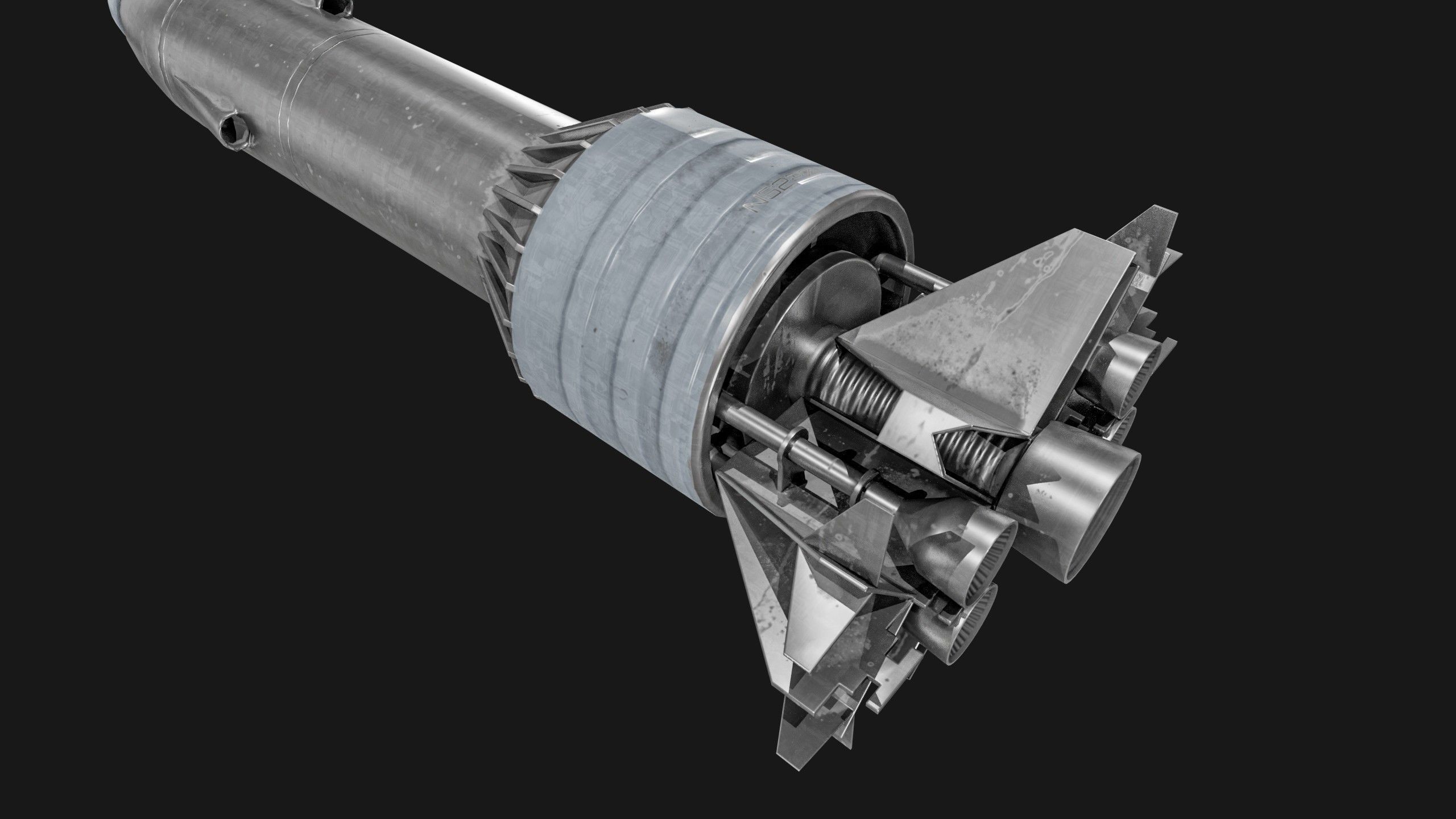 Sci-fi Missile 2 Pack Low-poly 3D model_20