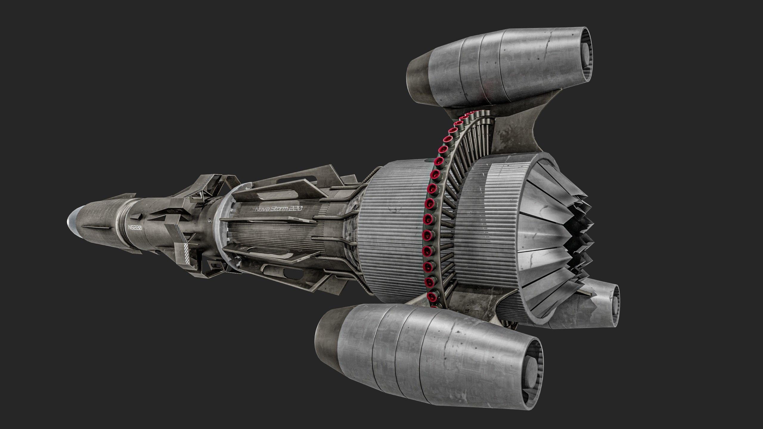 Sci-fi Missile 2 Pack Low-poly 3D model_13