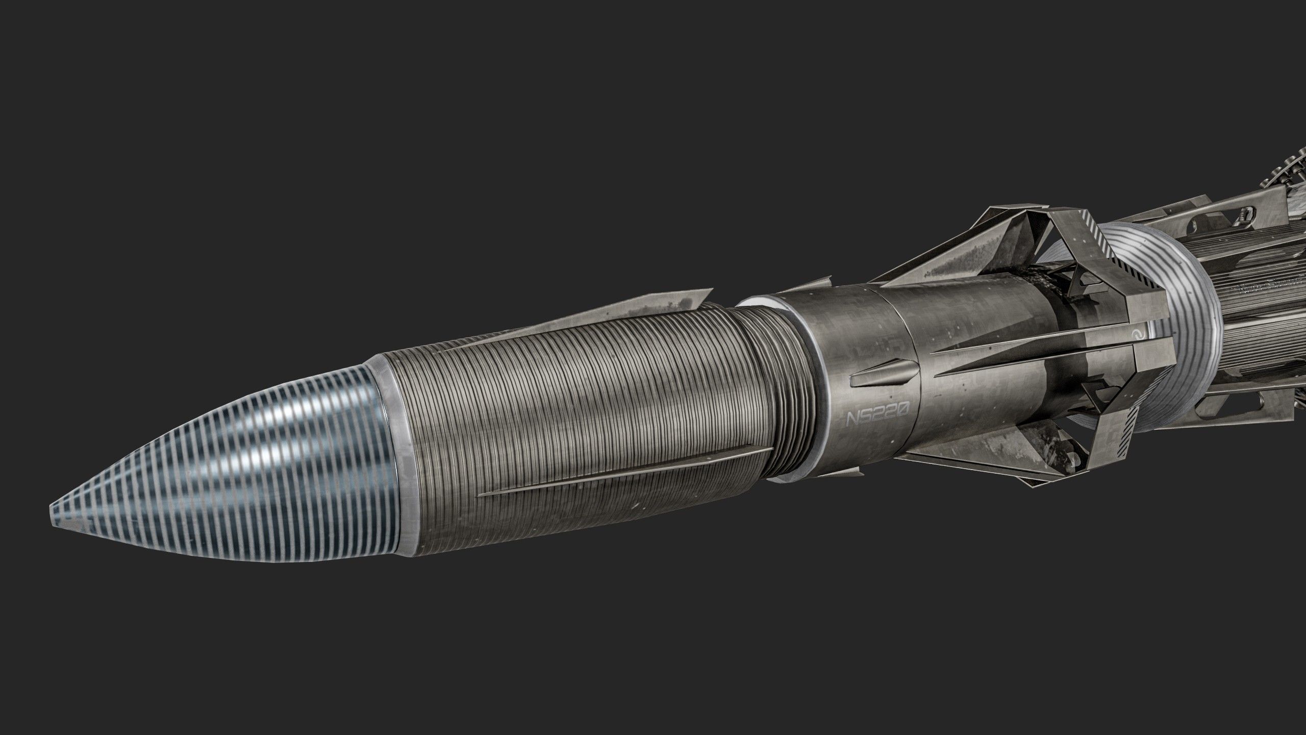 Sci-fi Missile 2 Pack Low-poly 3D model_7